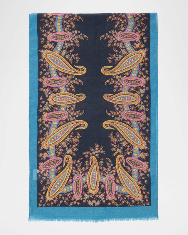 Paisley Cashmere-Silk Scarf